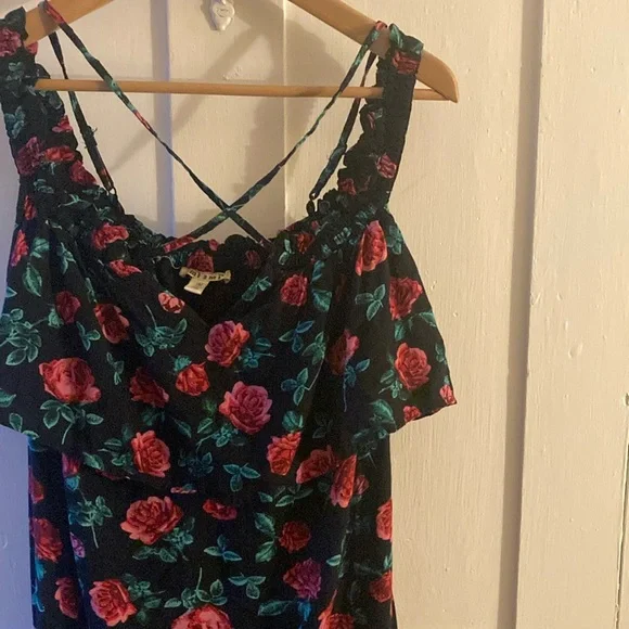 Francesca's Miami Red and Blue Tiered Maxi Sundress - Picture 9 of 11